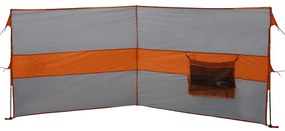 Corta-vento de campismo 344x120 cm impermeável cinza/laranja