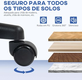 Cadeira de Escritório sem Apoio para os Braços com Encosto de Malha Respirável Altura Ajustável 43x48x78-88 cm Azul