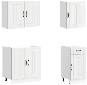 7 peças armário de cozinha conjunto Lucca branco