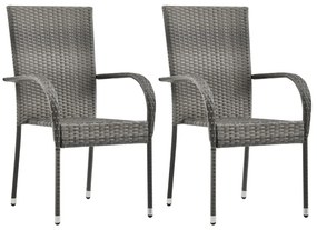 3 pcs conjunto de jantar para jardim cinzento