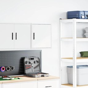Armário de parede da garagem branco madeira engenheirada