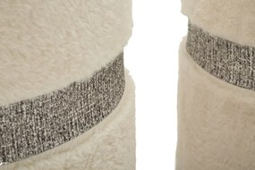 PUFE COM ARMAZENAMENTO 2 PEÇAS SAINT-MORITZ Ø 40X47-32X38 CM CREME