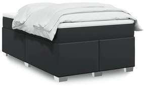 Cama boxspring com colchão 120x190 cm couro artificial preto