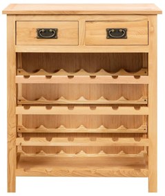 Armário para vinhos 72x32x90 cm madeira carvalho maciça