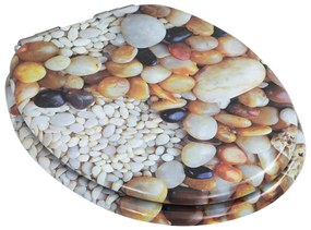 Assento de sanita com tampa de fecho suave MDF design de seixos