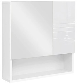 Armário de parede com espelho para casa de banho | VASAGLE | 54 x 55 x 15 cm | branco | BBK122W01.