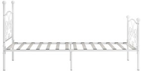 Estrutura de cama com estrado de ripas 90x200 cm metal branco