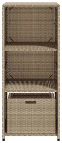 Armário de arrumação para jardim 50x55x115 cm vime PE bege