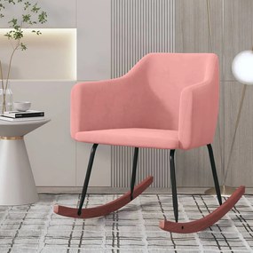 vidaXL Cadeira de baloiço veludo rosa