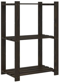 Unidade de 3 prateleiras 60x38x90 cm pinho maciço preto