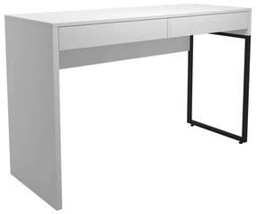 Mesa de estudo DESK, metal preto, MDP branco, 2 gavetas, 120 x 45 cms