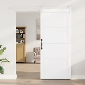 Porta Deslizante vidaXL com Conjunto de Ferragens Branca 93x211 cm Pin
