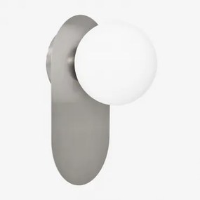 Aplique De Parede Para Banheiro Em Aço Inoxidável E Vidro Nacariel Cinza Cromado & ↑25 Cm - Sklum