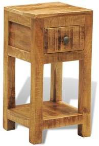 Mesa de cabeceira com 1 gaveta, madeira de mangueira maciça