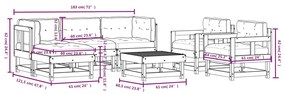 7 pcs conjunto lounge de jardim c/ almofadões pinho impregnado
