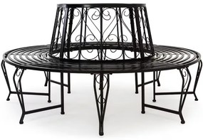 Banco Jardim de árvore Bree Metal Ø160cm Preto