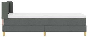 Cama Box com Colchão - Cinza Escuro, 80x200 cm, Têxtil.