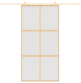 Porta deslizante 102,5x205 cm vidro ESG fosco/alumínio dourado