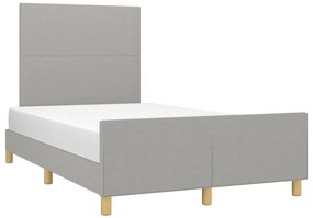 Estrutura de cama sem colchão 120x200 cm tecido cinzento-claro