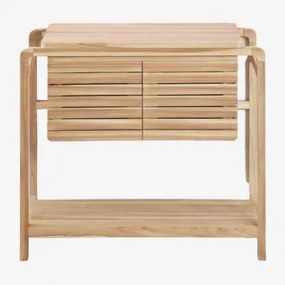 Conjunto De Móvel De Casa De Banho Em Madeira De Teca Bradley Sem Lavatório & Sem Espelho & Sem Torneira & ↔︎ 90 Cm - Sklum