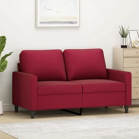 vidaXL Sofá de 2 lugares veludo 120 cm vermelho tinto