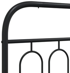 Estrutura de cama com cabeceira e pés 140x190 cm metal preto