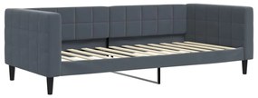 Sofá-cama com colchão 90x200 cm veludo cinzento-escuro