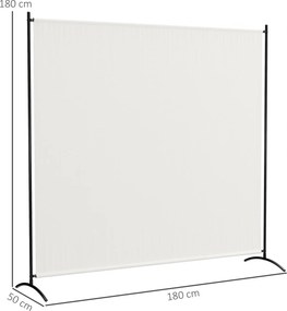 Biombo de exterior de painel único, divisória de 180 cm de altura com proteção UV30+, bege