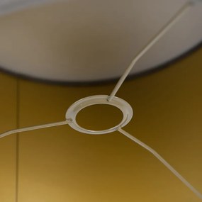 Abajur de veludo Taupe 35/35/20 com interior dourado
