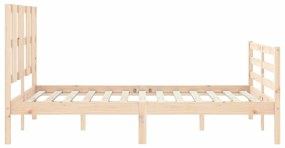 Estrutura de cama com cabeceira 140x190 cm madeira maciça