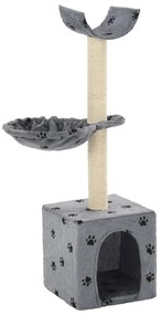 Árvore para gatos c/ postes arranhadores sisal 105 cm cinzento