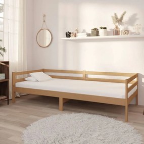Sofá-cama com colchão 90x200 cm pinho maciço castanho mel