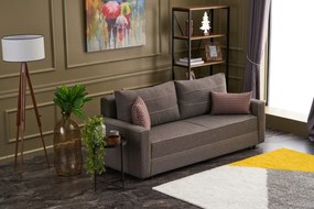 Sofá-Cama de 3 Lugares Ece – Castanho – 215x88x90 cm