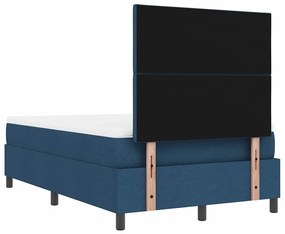 Cama Box Spring com Colchão &amp; Banco Azul 120x190 cm Tecido