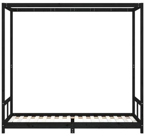 Estrutura de cama infantil 80x200 cm pinho maciço preto