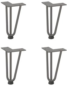 Pernas de grampo para mesa de centro 4 peças Aço natural 20 cm Aço mac