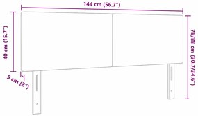 Cabeceira vidaXL Design Simples Cinza Claro 140 cm Tecido de Veludo