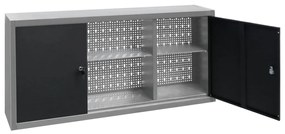 Armário ferramentas parede industrial metal cinzento e preto