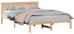 Estrutura de Cama de Madeira de Pinho 140x200 Natural