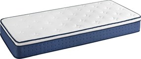Colchão de molas 90 x 200 x 20 cm, espuma viscoelástica com gel, firmeza média Azul
