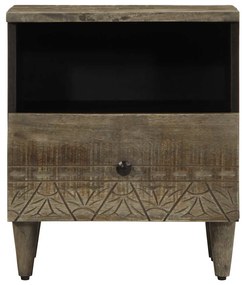 Mesa de cabeceira cinzento claro 40x33x46 cm