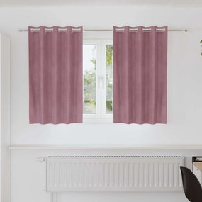 vidaXL Cortinas opacas 2 pcs Rosa Escuro 140 x 140 cm Veludo