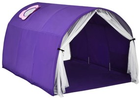 Barraca cama infantil, tenda túnel de salto, portátil, casa pop up com cortina dupla, bolsa de transporte, 144x102x82 cm, Roxo