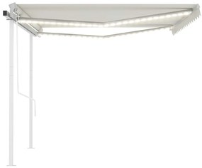 Toldo automático com LED e sensor de vento 4x3 m cor creme