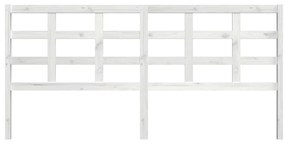 Cabeceira de cama 205,5x4x100 cm madeira de pinho maciça branco