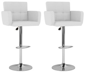 vidaXL Bancos de bar 2 pcs couro artificial branco