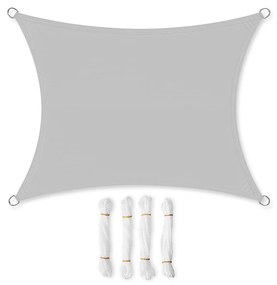 SONGMICS Guarda-sol de 2 x 3 m, resistente à água até 1000 mm, 93% de proteção UV, em poliéster resistente a rasgos, à prova de intempéries, para jardim, pátio, terraço, camping, cinza claro GSH23QY