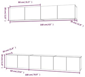 Conjunto móveis de TV 5 pcs madeira processada carvalho sonoma