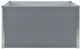 Canteiro jardim elevado 100x100x45 cm aço galvanizado cinzento