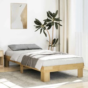 vidaXL Estrutura de cama sem colchão 75x190 cm Carvalho de maciça